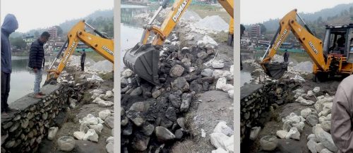 फेवा किनारका अवैध संरचनामा महानगरकाे डोजर