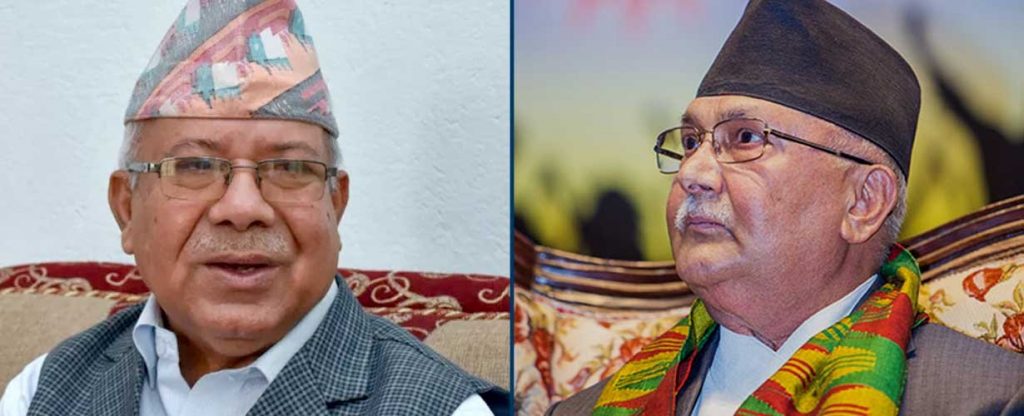 केपी ओली र माधव नेपाल पक्षबीच छलफल शुरु