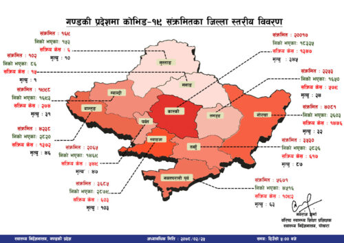 काेराेना अपडेट : गण्डकीमा मंगलबार थप १० जनाकाे मृत्यु, ५१८ नयाँ संक्रमित थपिए
