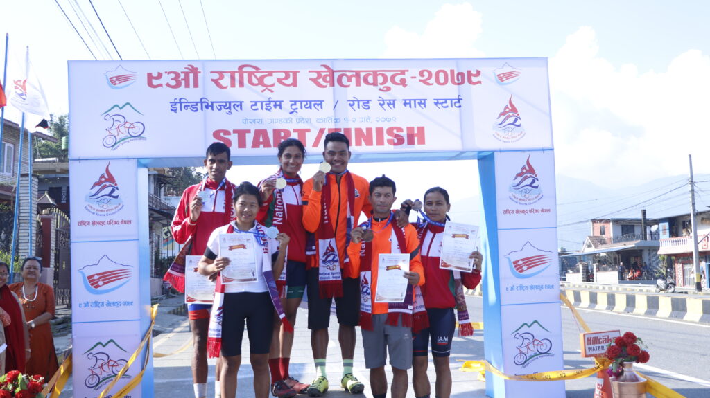 इन्डिभिज्युल टाइम ट्रयाल साइक्लिङमा आर्मी र एपिएफलाई एक–एक स्वर्ण पदक