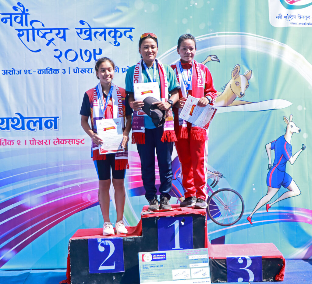 ट्राइयाथलनमा पुरुषतर्फ आर्मी र महिलामा एपीएफलाई स्वर्ण