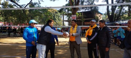 बागलुङको चैत्राष्टमी मेलामा भलिबल खेल शुरू