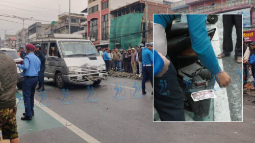 पोखराको न्यूरोडमा माइक्रोले ठक्कर दिँदा स्कुटर चालकको मृत्यु