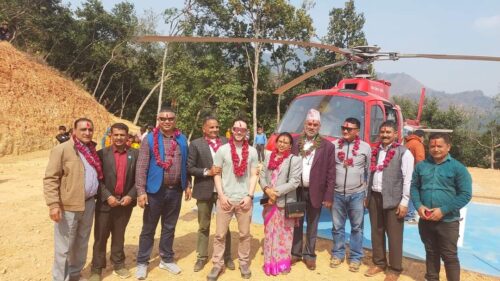आपतकालिन उद्दारका लागि स्याङ्जाको भीरकोटमा हेलिप्याड निर्माण