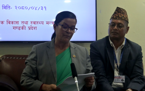 गण्डकीकी सामाजिक विकासमन्त्री सिंखडाको सय दिने  उपलब्धि सार्वजनिक