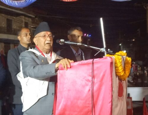 पोखराबाट ओलीले भनेः एमालेको सरकार रहिरहेको भए धेरैको राजनीतिक सटर बन्द हुन्थ्यो