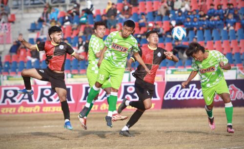आयोजक सहारा क्लबलाई हराउँदै थ्री स्टार क्लब आहारारा गोल्ड कप फुटबलको क्वार्टर फाइनलमा
