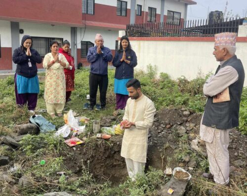 पोखरा-१२ मा शहरी स्वास्थ्य केन्द्रको भवन निर्माणको शिलान्यास
