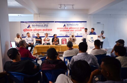 पोखरामा कला सिकाउँदै ललितकला प्रतिष्ठान