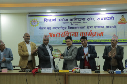 गौतमबुद्ध विमानस्थलबाट  अन्तर्राष्ट्रिय उडान दीगो रुपमा हुन्छ ः मन्त्री पाण्डे