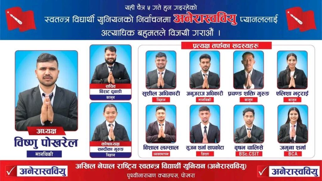 पिएन क्याम्पसमा अनेरास्ववियुको प्यानल नै निर्वाचित