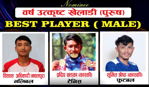 वर्ष उत्कृष्ट पुरुष खेलाडीमा प्रदीप, सुमित र विश्वासबिच प्रतिष्पर्धा, कसले जित्ला अवार्ड ?