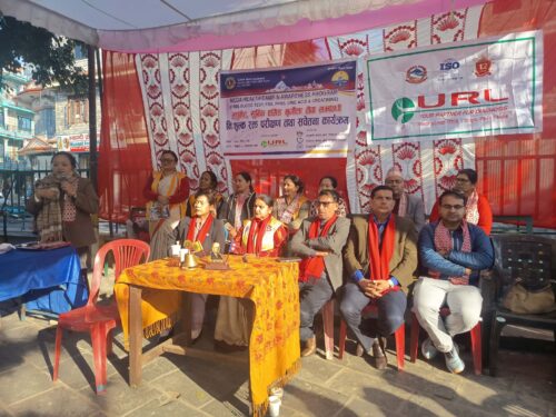युआरएलकाे प्राविधिक सहयाेगमा शिवालयचाेक र नदीपुरमा निशुल्क रक्त परीक्षण शिविर