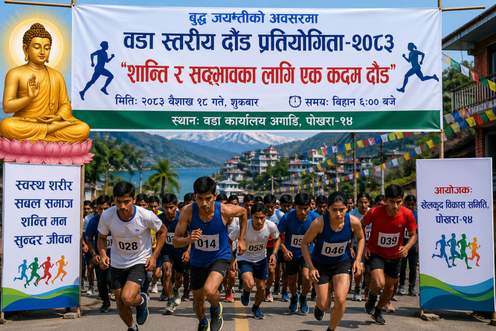 पोखरा–१४ मा बुद्ध जयन्तीको अवसरमा दौड प्रतियोगिता हुने