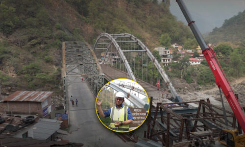 राम्दीमा नेपालकै पहिलो ‘कन्क्रिट फिल्ड स्टिल ट्युब आर्च’ पुल निर्माण अन्तिम चरणमा, असारभित्र सञ्चालनमा ल्याउने तयारी