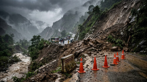 अविरल वर्षा र पहिरोले देशका मुख्य राजमार्ग अवरुद्ध, ५६ स्थानमा उच्च शतर्कता