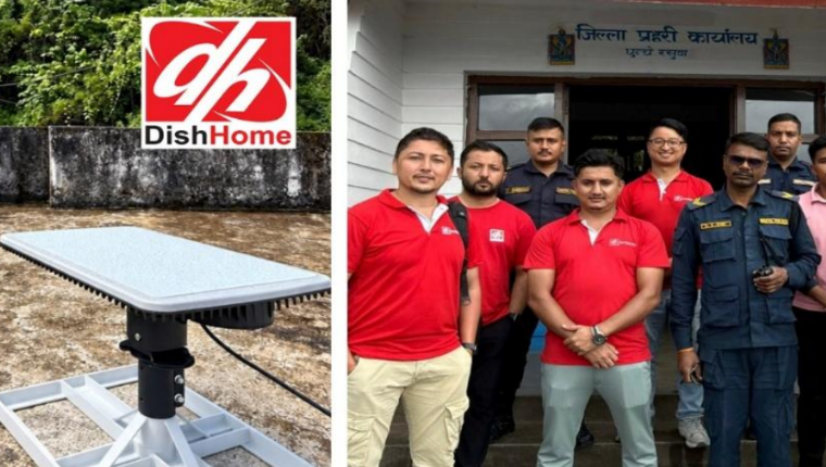 बाढी प्रभावित क्षेत्रमा डिशहोमकाे निःशुल्क स्याटलाइट इन्टरनेट सेवा