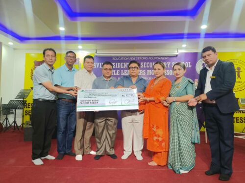 एन प्याब्सन कास्कीमा आवद्ध ६ विद्यालयबाट बाढीपीडितलाई सहयोग